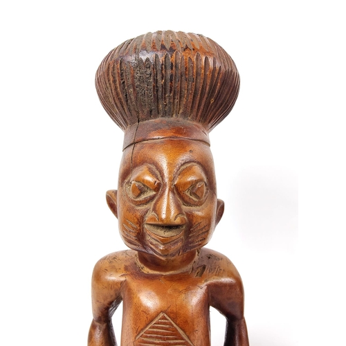 4 - A PAIR OF IBEOI DOLLS (Nigeria), 30cm H. (2)