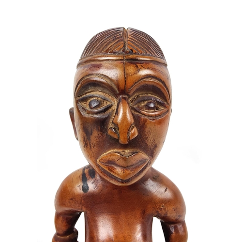 4 - A PAIR OF IBEOI DOLLS (Nigeria), 30cm H. (2)