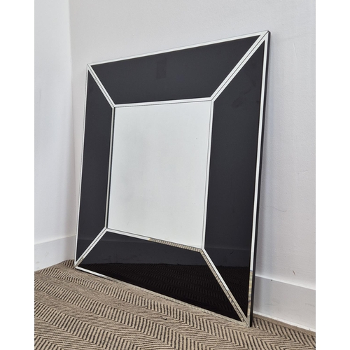 451 - WALL MIRROR, 90cm x 90cm, with marginal bevelled mirror plate frame, tinted detail.