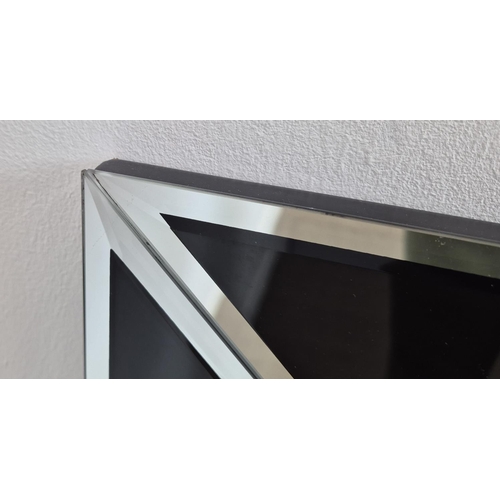 451 - WALL MIRROR, 90cm x 90cm, with marginal bevelled mirror plate frame, tinted detail.