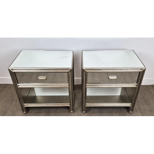 504 - JULIAN CHICHESTER TEMPLE BEDSIDES, a pair, each with single drawer, 71cm H x 60cm W x 42cm D. (2)