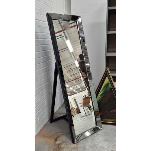 514 - DRESSING MIRROR, floor standing marginal mirrored frame, stands 149.5cm H approx.