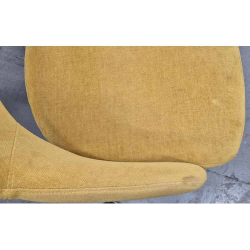 516 - DINING CHAIRS, a set of six, yellow fabric upholstered, 78.5cm H each. (6)