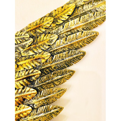 476 - ANGEL WINGS, WALL RELIEFS, a pair, gilt metal, 91cm H x 100cm x 4cm D. (2)