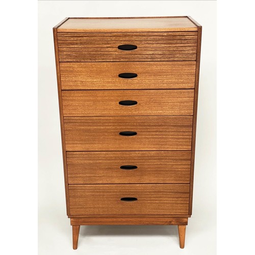 509 - CHEST BY AUSTIN SUITE, 1970s teak with six drawers, 64cm W x 41cm D x 116cm H.