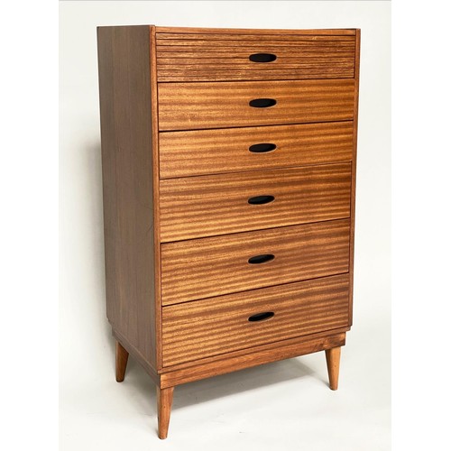 509 - CHEST BY AUSTIN SUITE, 1970s teak with six drawers, 64cm W x 41cm D x 116cm H.