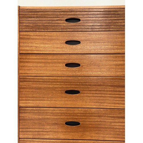 509 - CHEST BY AUSTIN SUITE, 1970s teak with six drawers, 64cm W x 41cm D x 116cm H.