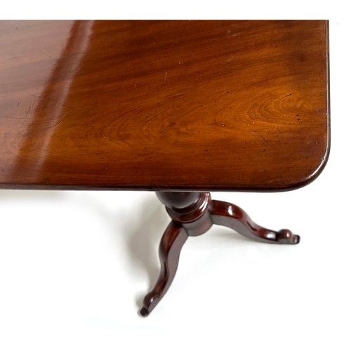 137 - TRIPOD TABLE, Victorian mahogany, rectangular with adjustable column, tilt action and curved tripod ... 