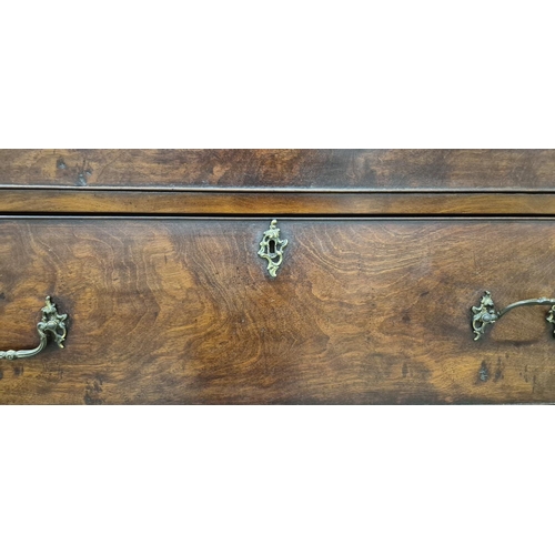 234 - CHEST ON CHEST, George II mahogany, circa 1750, with a dentilled and blindfret cornice, with three s... 