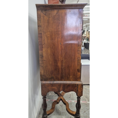 276 - CHEST ON STAND, Queen Anne walnut containing seven drawers, 163cm H x 98cm W x 53cm D.