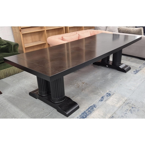 350 - DINING TABLE, black lacquered, 169.5cm x 110cm x 77cm approx.