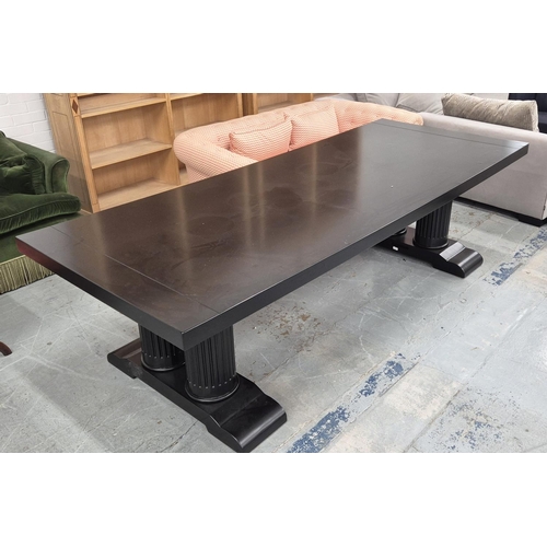 350 - DINING TABLE, black lacquered, 169.5cm x 110cm x 77cm approx.