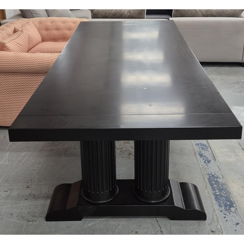 350 - DINING TABLE, black lacquered, 169.5cm x 110cm x 77cm approx.