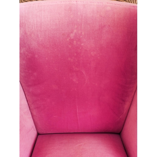 539 - ARMCHAIRS, a pair, pink velvet upholstered, 74cm each approx. (2)