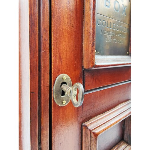 547 - TABLE TOP POST BOX, vintage style wooden, 50cm H x 23cm W x 23cm D.