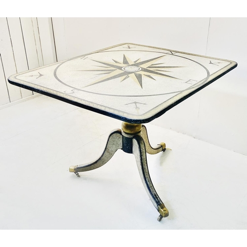 165 - TILT TOP TABLE, 19th century, with later polychrome painted nautical compass decoration, 74cm H x 10... 