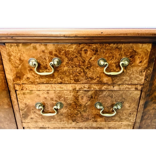 166 - SIDEBOARD, William IV burr walnut, with five central drawers flanked by twin cupboard doors, 94cm H ... 