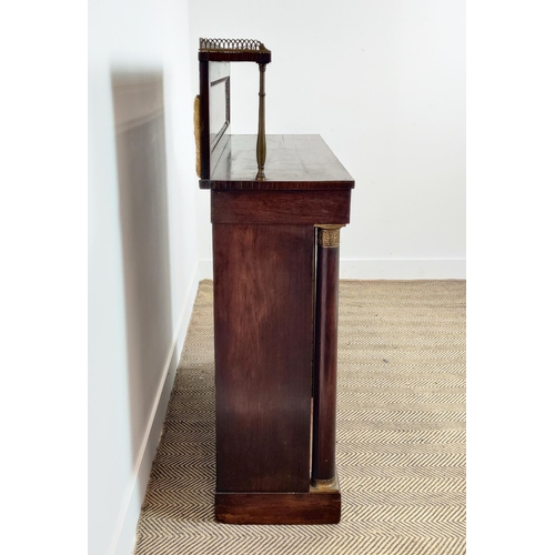 190 - BOOKCASE, Regency rosewood and brass inlaid, circa 1815, with drawer and two glazed doors enclosing ... 