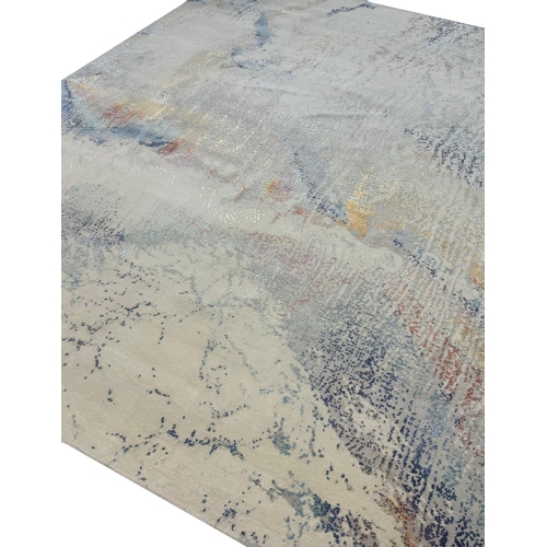 100 - CONTEMPORARY HAND KNOTTED SILK AND WOOL CARPET, 368cm x 274cm.