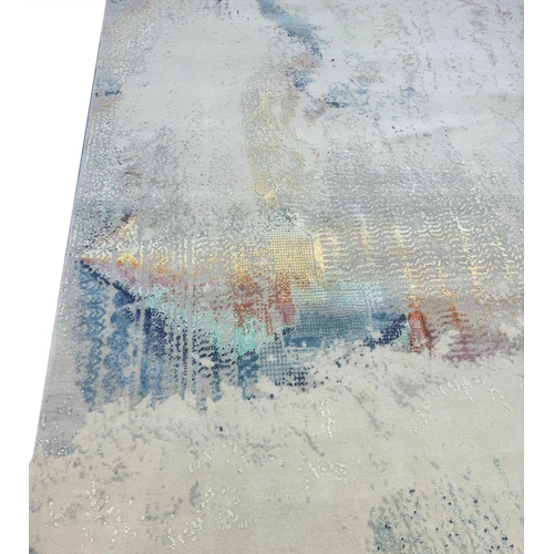 100 - CONTEMPORARY HAND KNOTTED SILK AND WOOL CARPET, 368cm x 274cm.