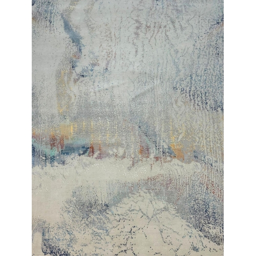 100 - CONTEMPORARY HAND KNOTTED SILK AND WOOL CARPET, 368cm x 274cm.