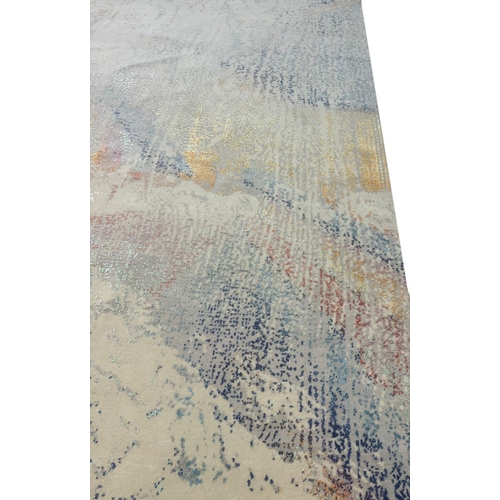 100 - CONTEMPORARY HAND KNOTTED SILK AND WOOL CARPET, 368cm x 274cm.