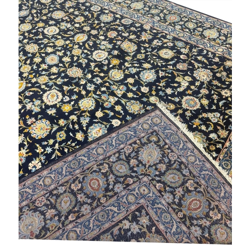 102 - FINE SIGNED PERSIAN ISPHAHAN DESIGN CARPET, 380cm x 270cm.