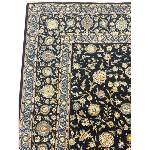 102 - FINE SIGNED PERSIAN ISPHAHAN DESIGN CARPET, 380cm x 270cm.