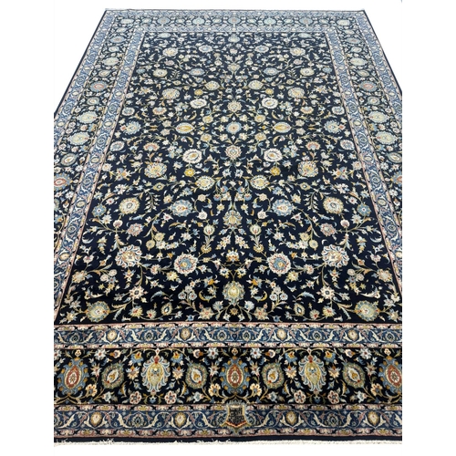 102 - FINE SIGNED PERSIAN ISPHAHAN DESIGN CARPET, 380cm x 270cm.