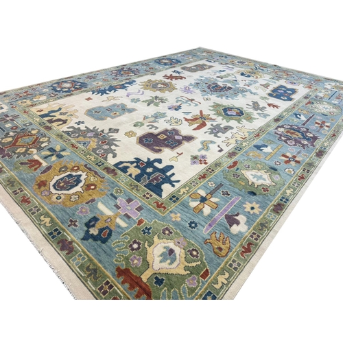 113 - FINE CONTEMPORARY SULTANABAD DESIGN CARPET, 421cm x 300cm.