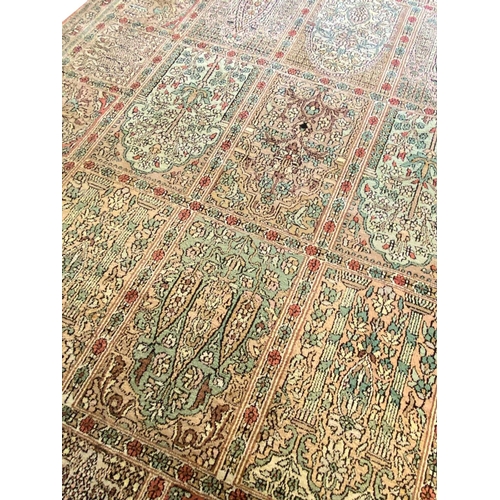 110 - FINE PURE SILK TEHRAN GARDEN DESIGN CARPET, 430cm x 292cm.