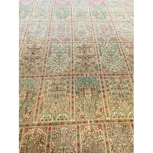 110 - FINE PURE SILK TEHRAN GARDEN DESIGN CARPET, 430cm x 292cm.