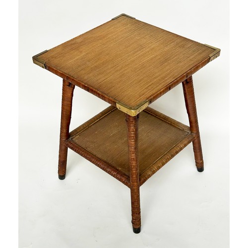 302 - HABITAT FOLDING CHAIRS, a pair, mid 20th century beech, together with an oval rattan framed glazed t... 