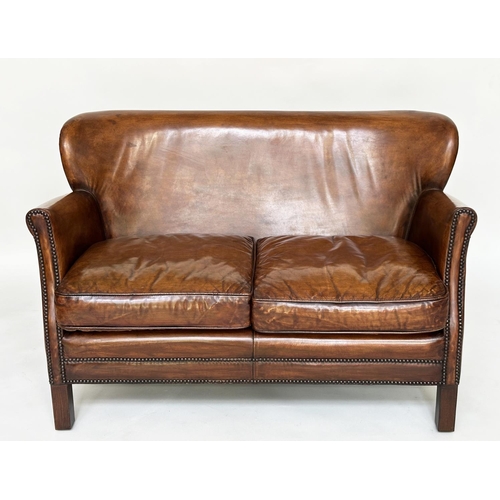 261 - HALO LITTLE PROFESSOR SOFA, tan leather, 115cm W.