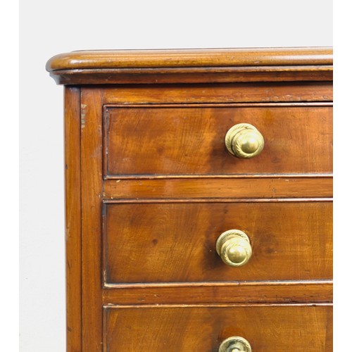 255 - CHESTS, a pair, 19th century figured mahogany each adapted with four drawers (including double drawe... 