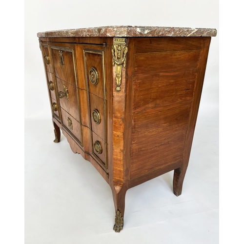 222 - SIDE CABINET, 19th century French transitional design kingwood and gilt metal mounted with two hinge... 