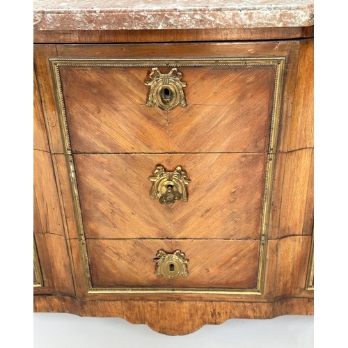 222 - SIDE CABINET, 19th century French transitional design kingwood and gilt metal mounted with two hinge... 