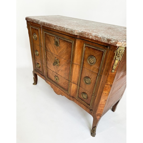 222 - SIDE CABINET, 19th century French transitional design kingwood and gilt metal mounted with two hinge... 