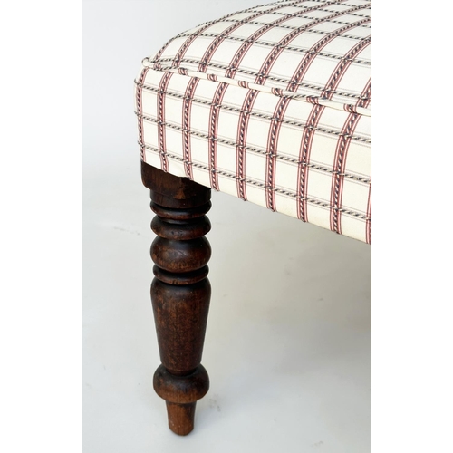 217 - SIDE CHAIR, Victorian high back with woven check upholstery, 103cm H x 58cm W x 59cm D.