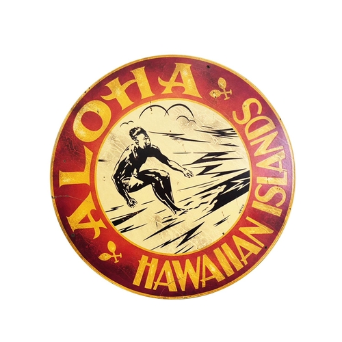 51 - STEVEN NEILL, 'Aloha, Hawaiian island', hand painted, 82cm diam.