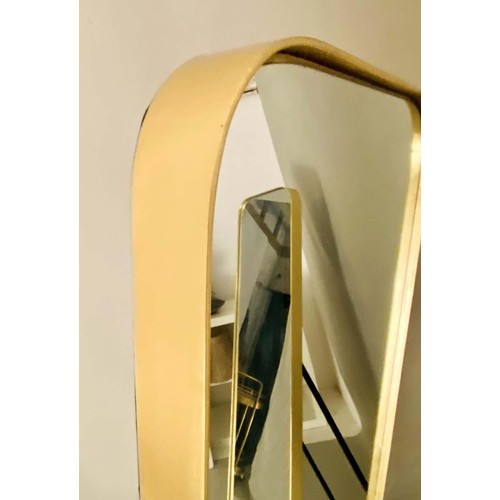 466 - DRESSING MIRRORS, a pair, gilt metal frames, 145cm H x 31cm. (2)