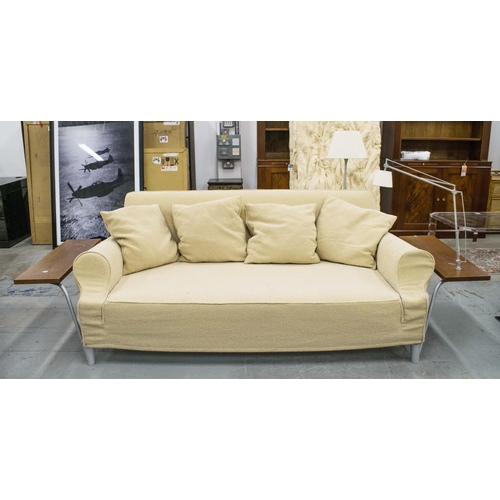 418 - CASSINA LAZY WORKING SOFA, by Philippe Starck, boucle fabric of great depth, with attached shelves w... 