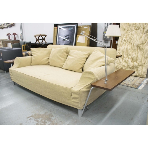 418 - CASSINA LAZY WORKING SOFA, by Philippe Starck, boucle fabric of great depth, with attached shelves w... 