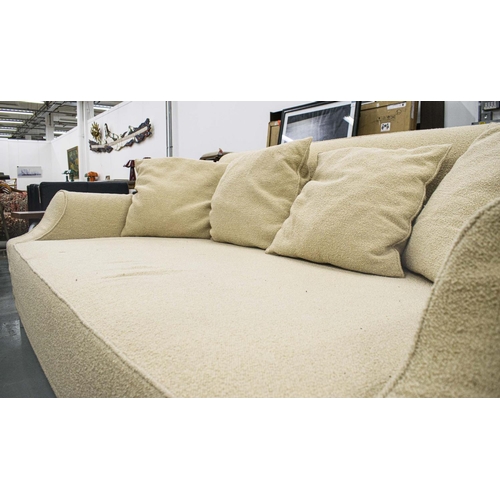 418 - CASSINA LAZY WORKING SOFA, by Philippe Starck, boucle fabric of great depth, with attached shelves w... 