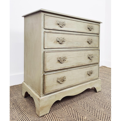 507 - CHEST, Georgian style grey painted of four drawers, 76cm H x 65cm W x 34cm D, a canterbury with thre... 