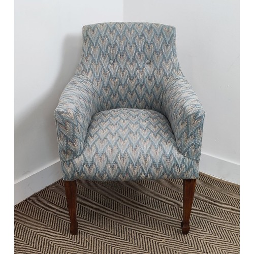 464 - ARMCHAIR, Georgian revival in blue chevron upholstery, 86cm H x 59cm W x 66cm D.