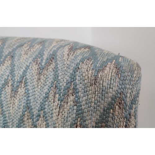 464 - ARMCHAIR, Georgian revival in blue chevron upholstery, 86cm H x 59cm W x 66cm D.