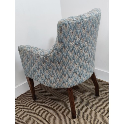 464 - ARMCHAIR, Georgian revival in blue chevron upholstery, 86cm H x 59cm W x 66cm D.