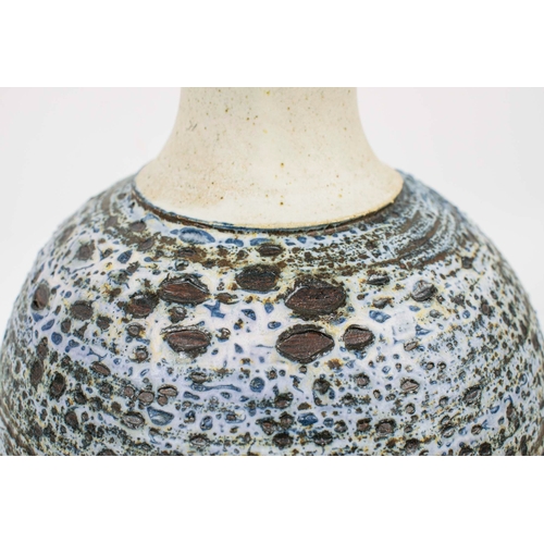 10 - A STUDIO POTTERY STONEWARE VASE, late 20th century, of ovoid form with a waisted neck, the main body... 