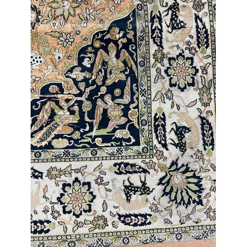 116 - INDIAN KASHMIR SILK CARPET, 335cm x 210cm.